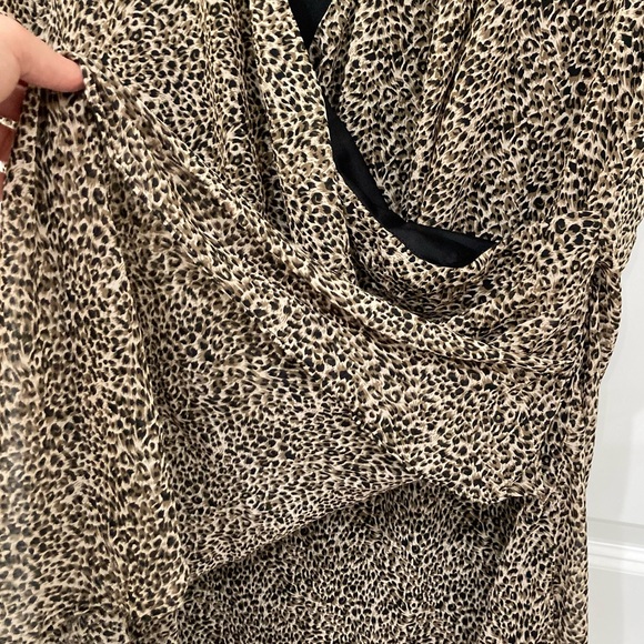 JBS LTD Animal Print Cheetah Leopard Wrap Chiffon Lined Dress Size 24W - Picture 6 of 9